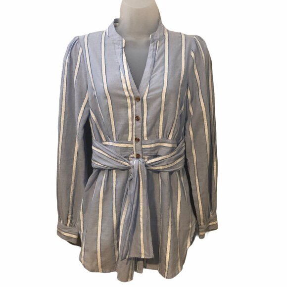 Anthropologie South Seas Belted Button Front Shirt - Picture 1 of 4